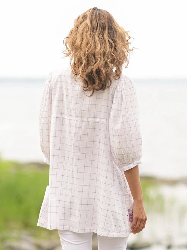 April Cornell Charlotte Check Tunic - Plum Check