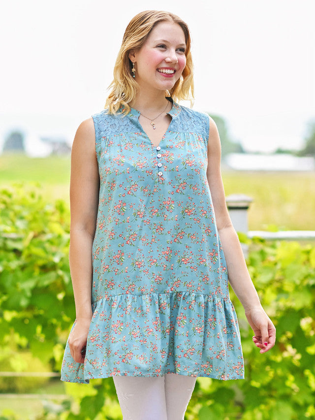April Cornell Mulberry Sleeveless Tunic - Soft Teal