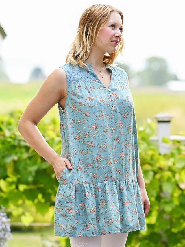 April Cornell Mulberry Sleeveless Tunic - Soft Teal