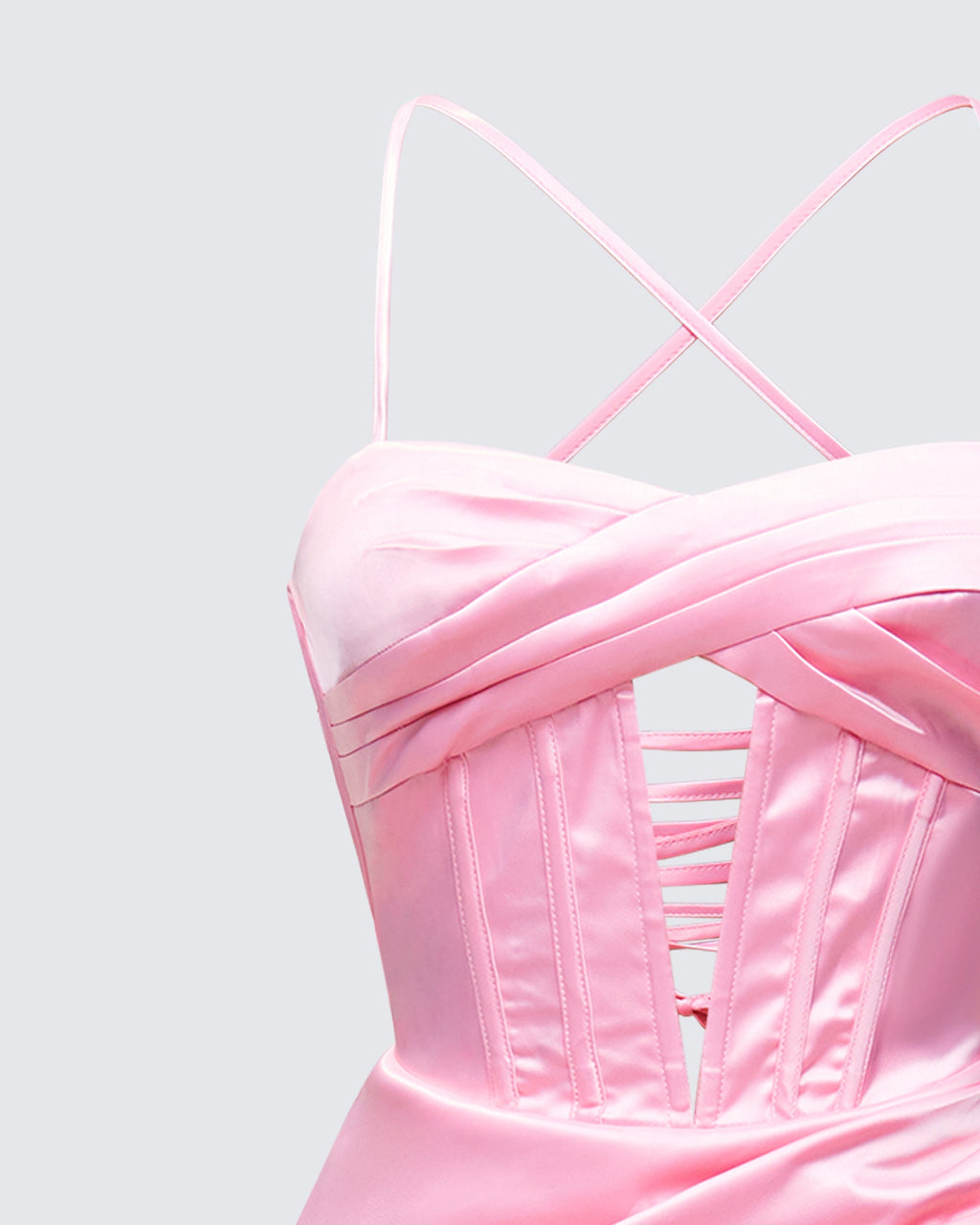Finesse Trixa Pink Satin Cut Out Maxi Dress