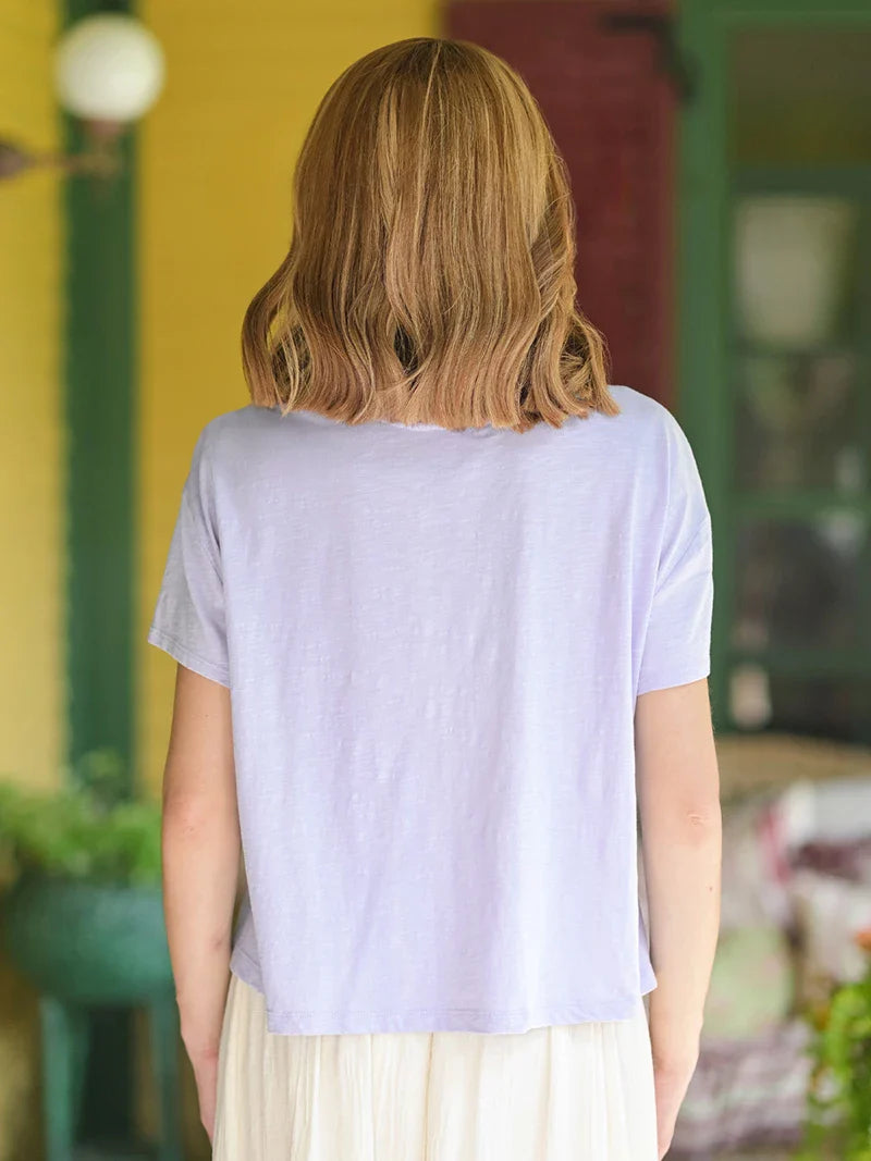 April Cornell Floral Whimsy T-Shirt - Blue Quartz
