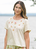 April Cornell Floral Whimsy T-Shirt - Ecru
