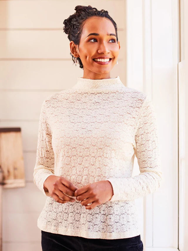 April Cornell Amelie Mock Turtleneck - Ecru