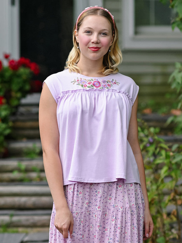 April Cornell Cottage T-Shirt - Lavender