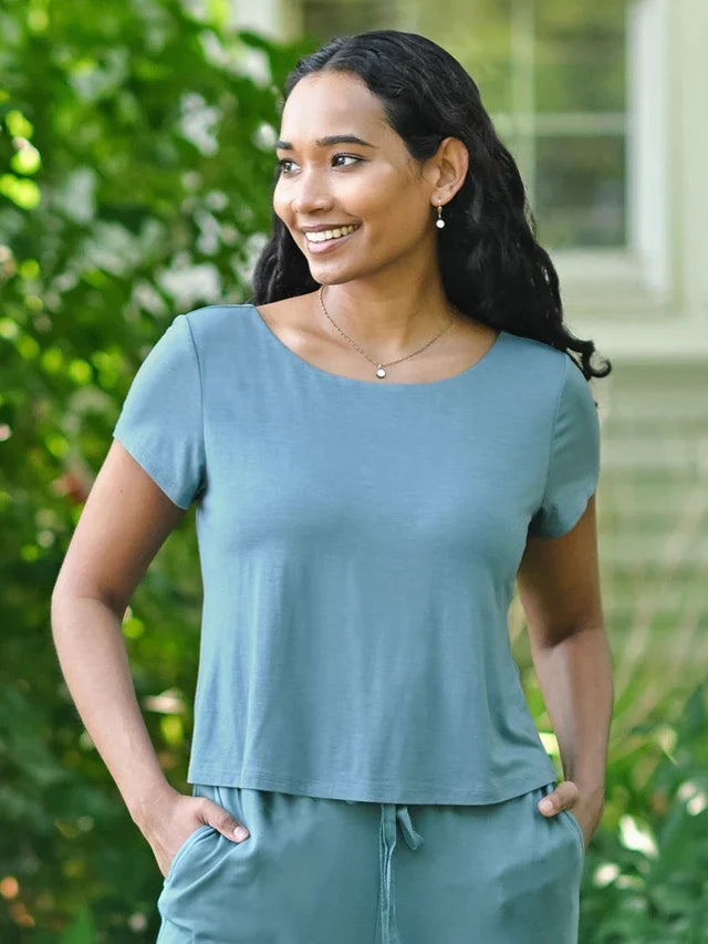 April Cornell Ballet Jersey T-Shirt - Soft Teal