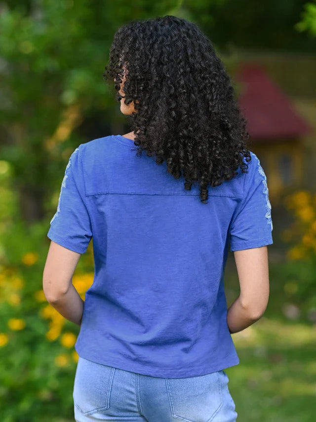 April Cornell Tapestry T-Shirt - Blue