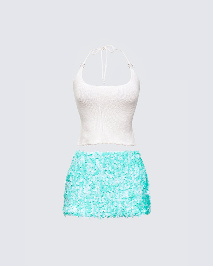 Finesse Twila Shell Sequin Mini Skirt