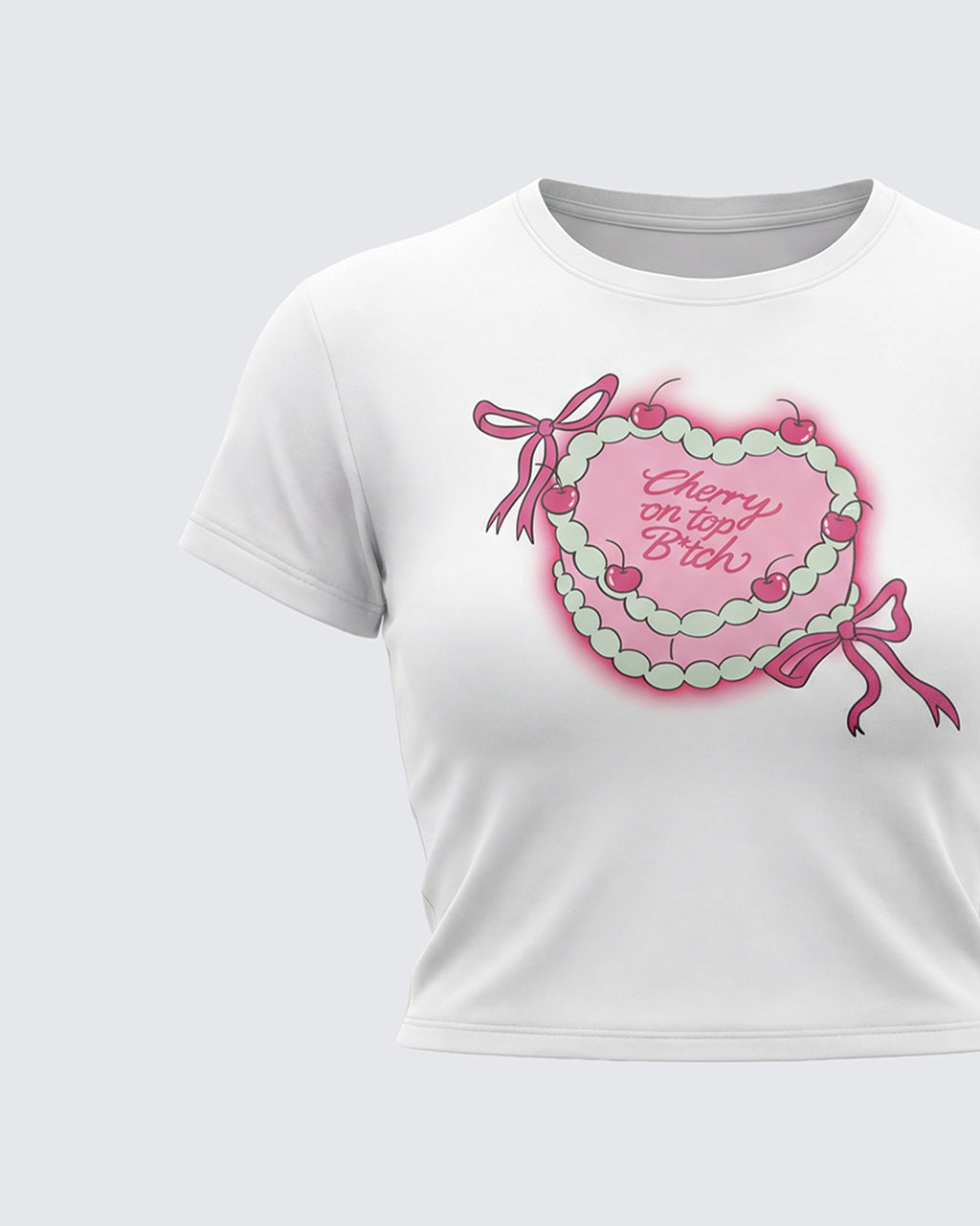 Finesse Terry White Graphic Baby Tee
