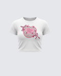 Finesse Terry White Graphic Baby Tee
