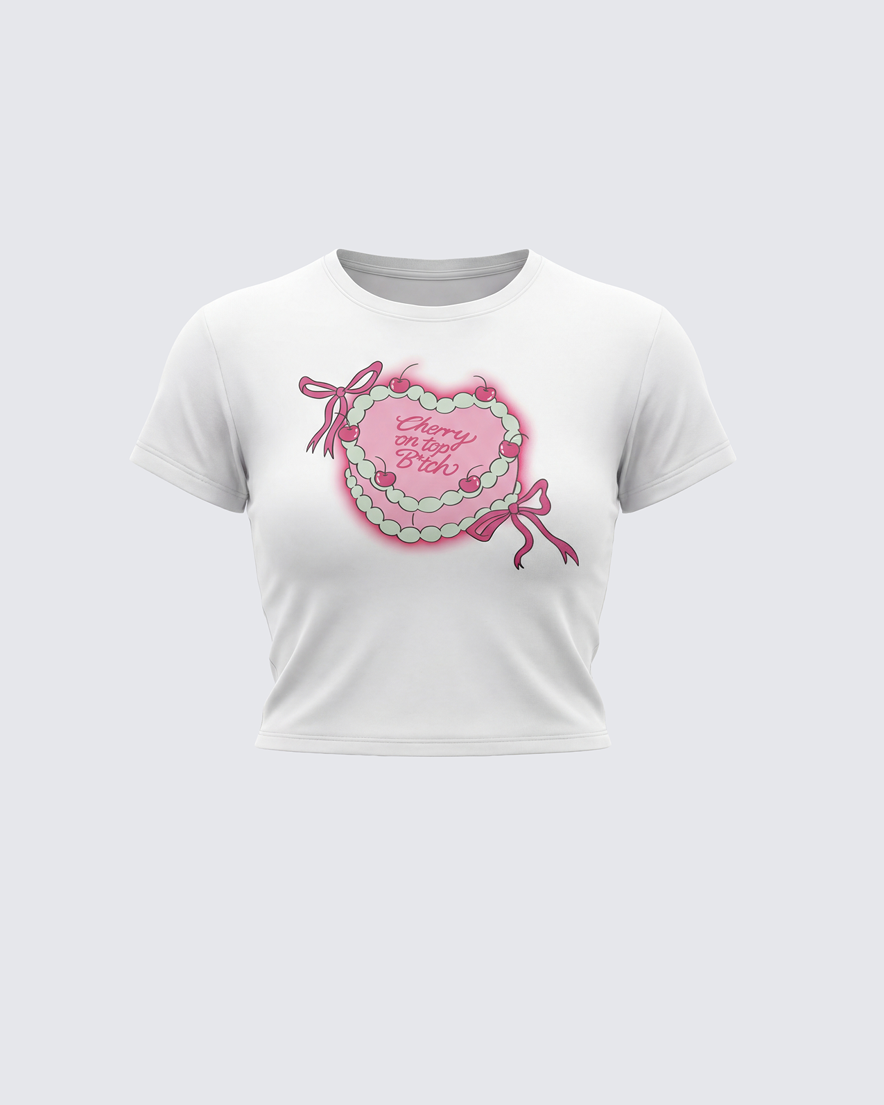 Finesse Terry White Graphic Baby Tee