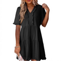 Nabalu Calienne | Women’s Ruffle Trim Tiered Mini Dress 1