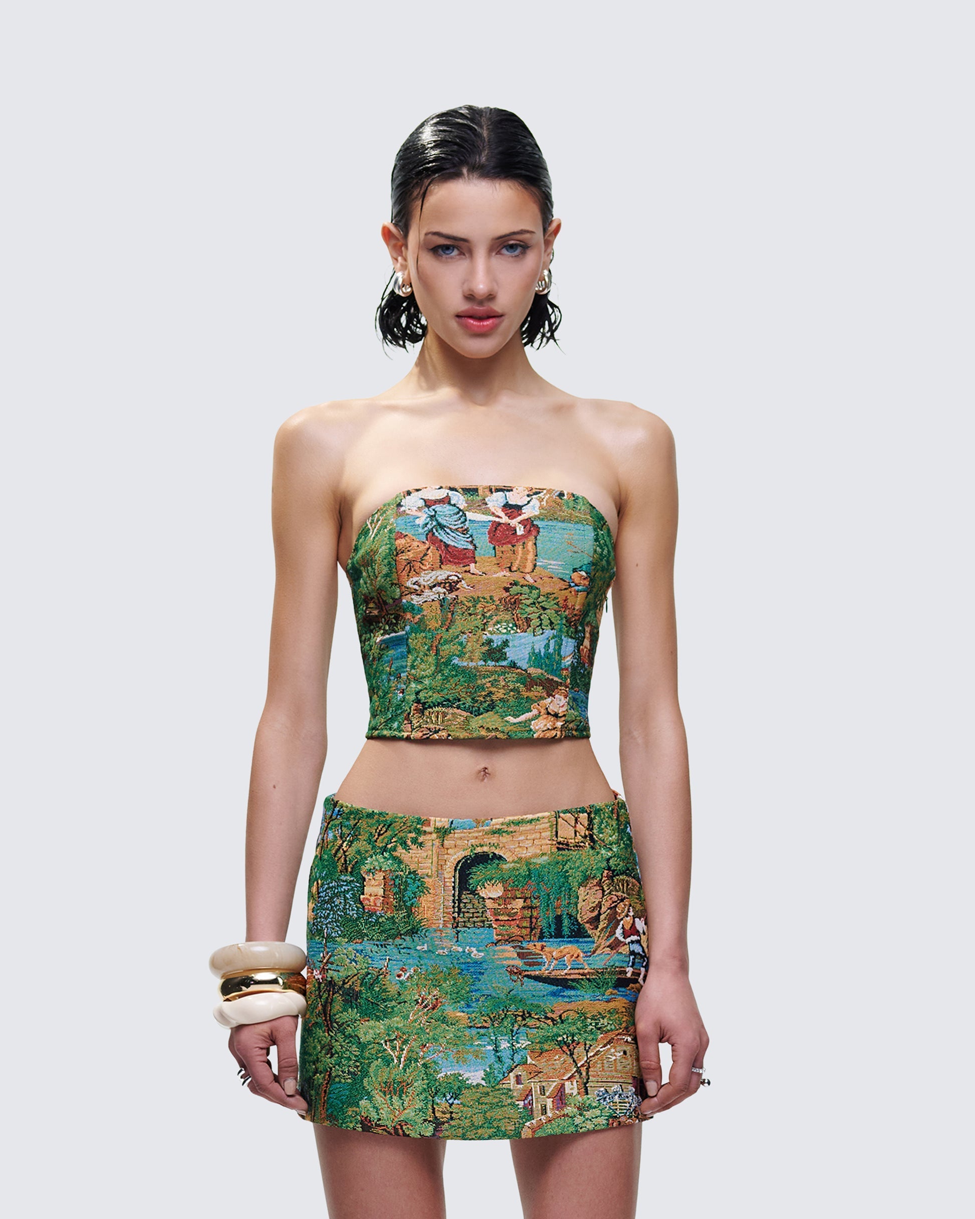 Viviette Tapestry Corset Top