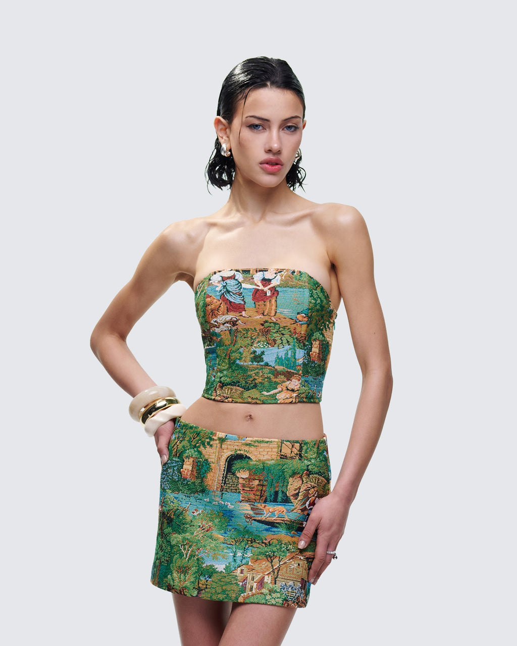 Viviette Tapestry Corset Top