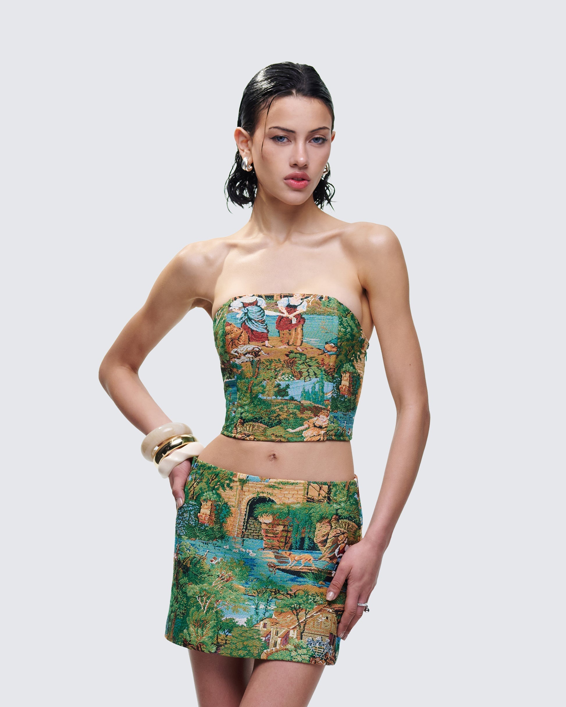 Viviette Tapestry Corset Top