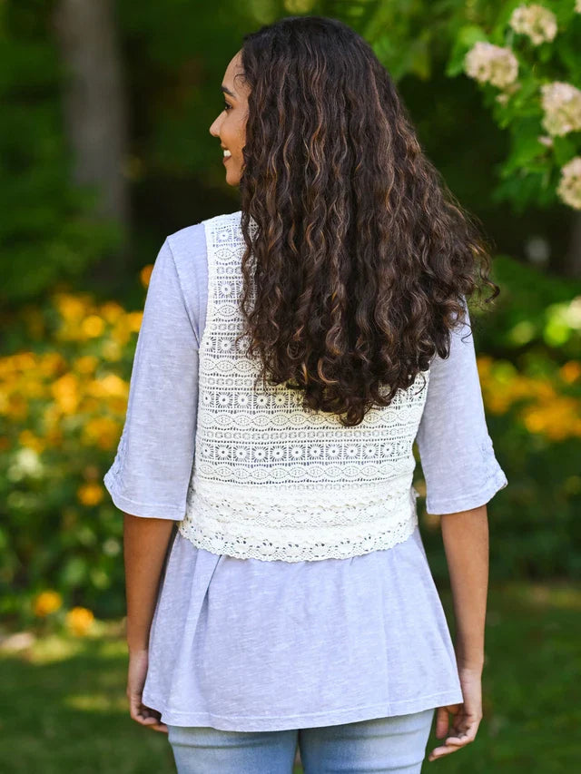 April Cornell Hamlet Lace Vest - White