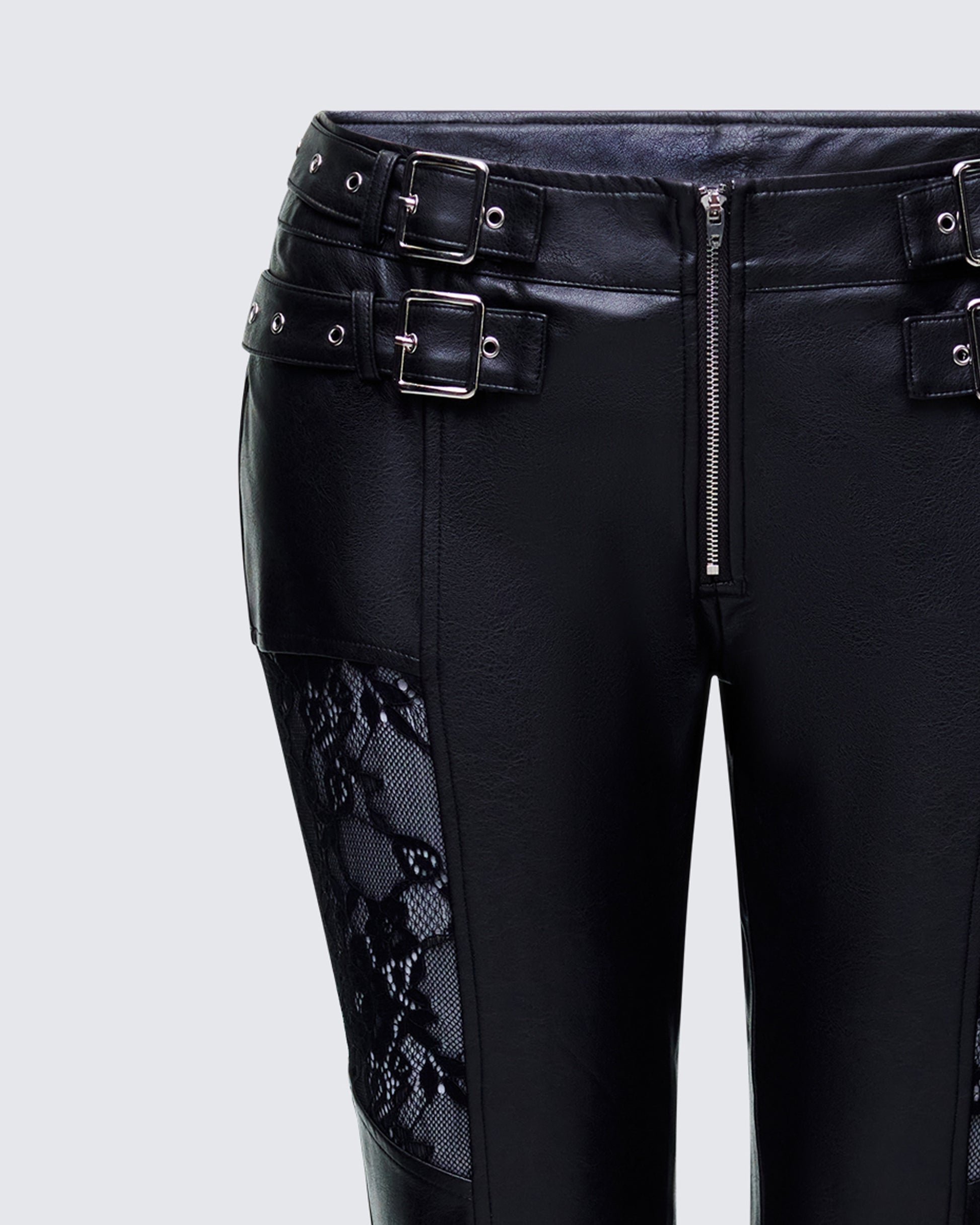 Finesse Vyra Black Vegan Leather Pants