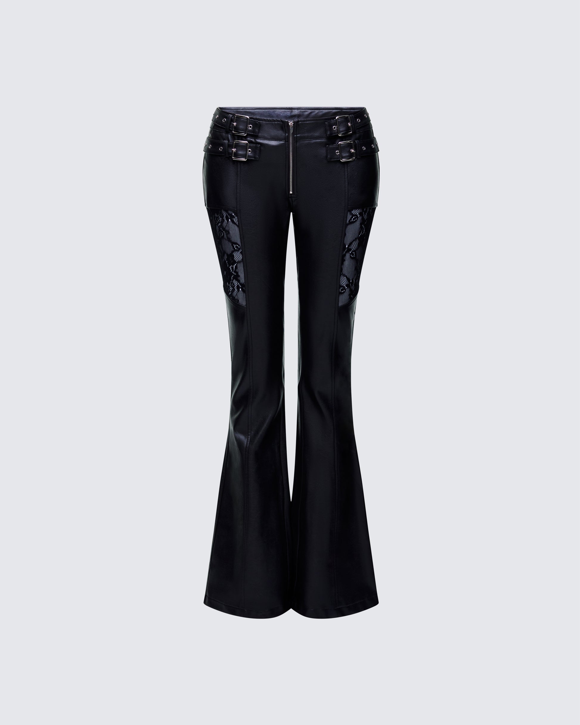 Finesse Vyra Black Vegan Leather Pants