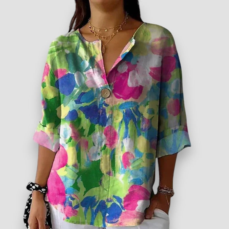 Nabalu Avery | Relaxed Floral Print Spring Summer Blouse