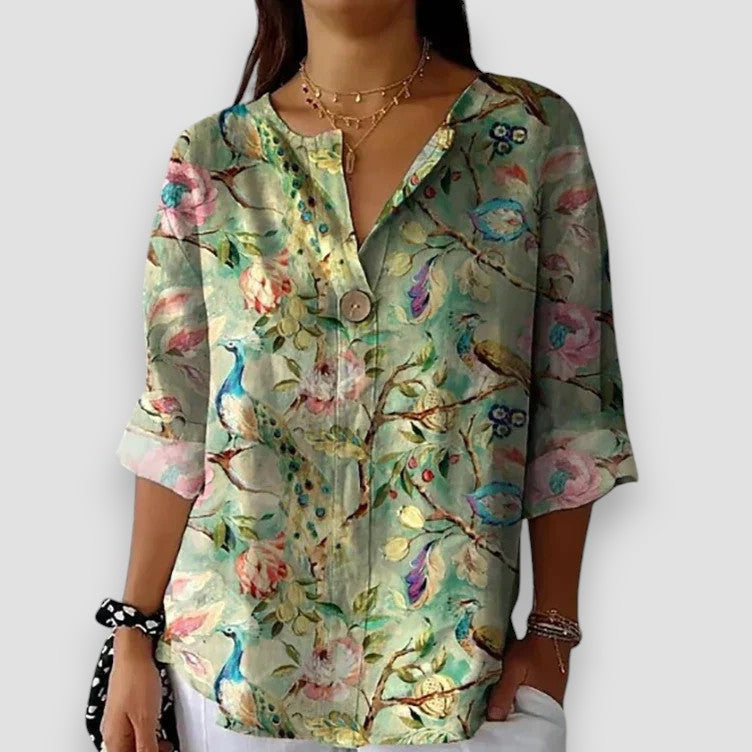 Nabalu Avery | Relaxed Floral Print Spring Summer Blouse