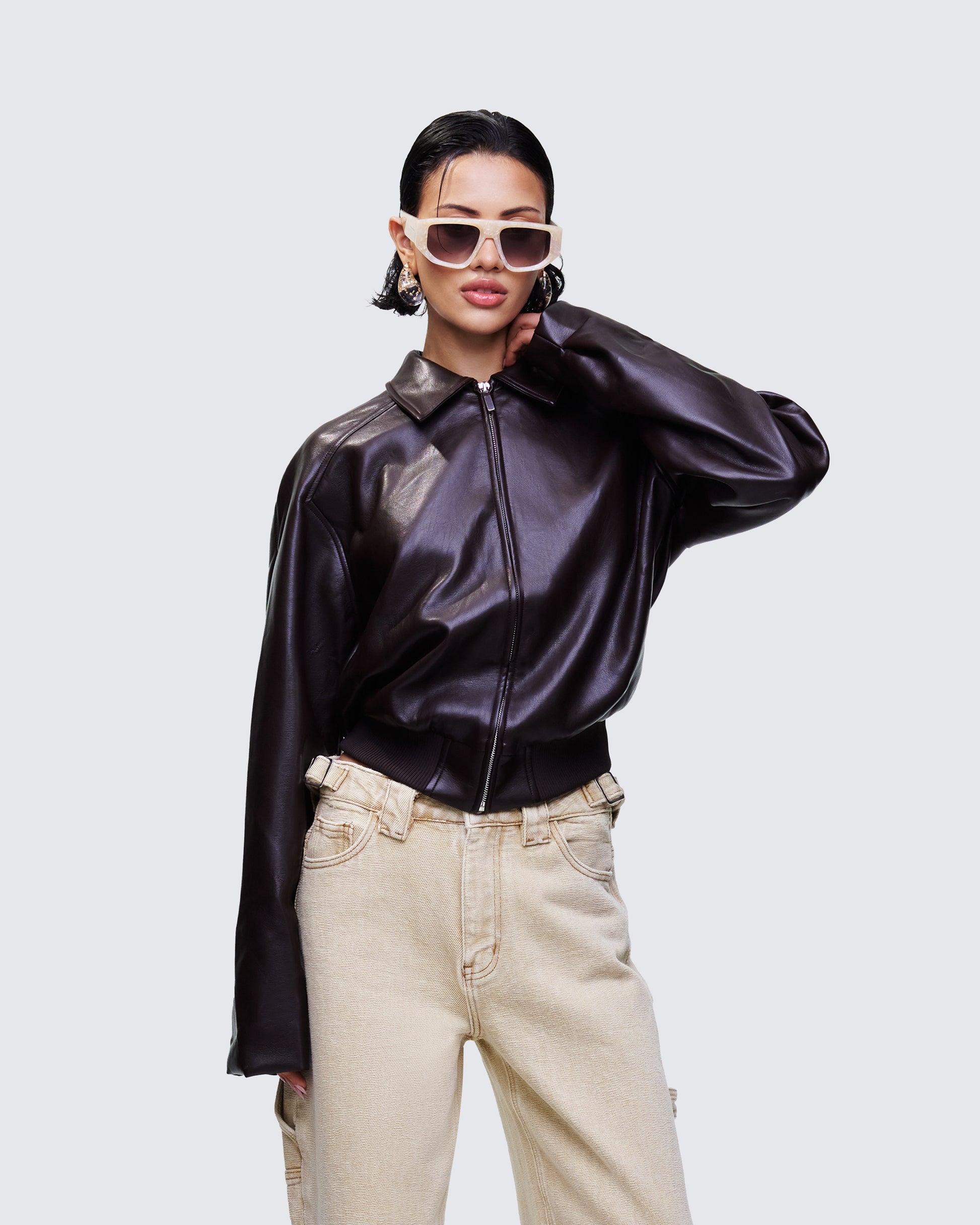 Waveney Brown Vegan Leather Jacket