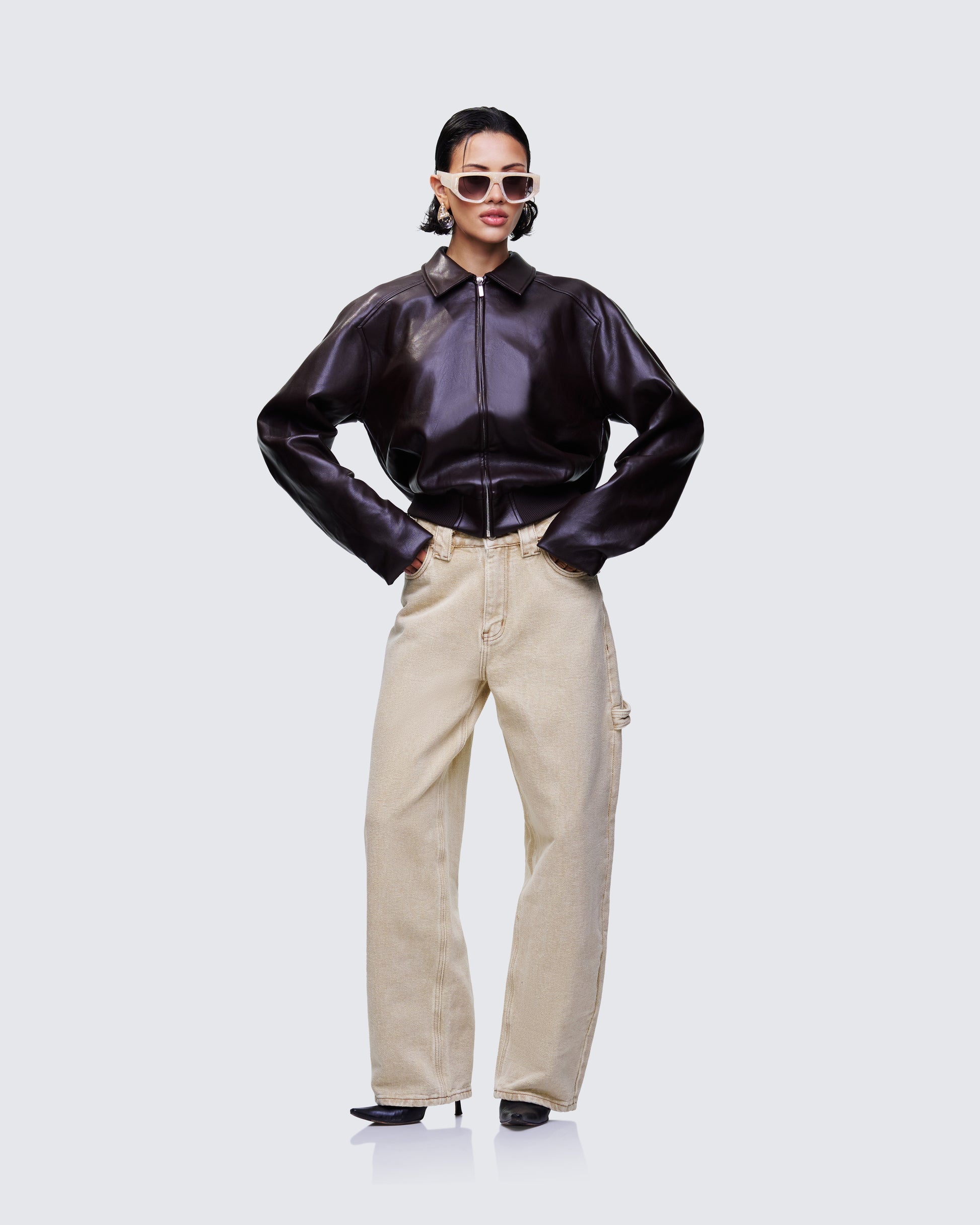 Waveney Brown Vegan Leather Jacket