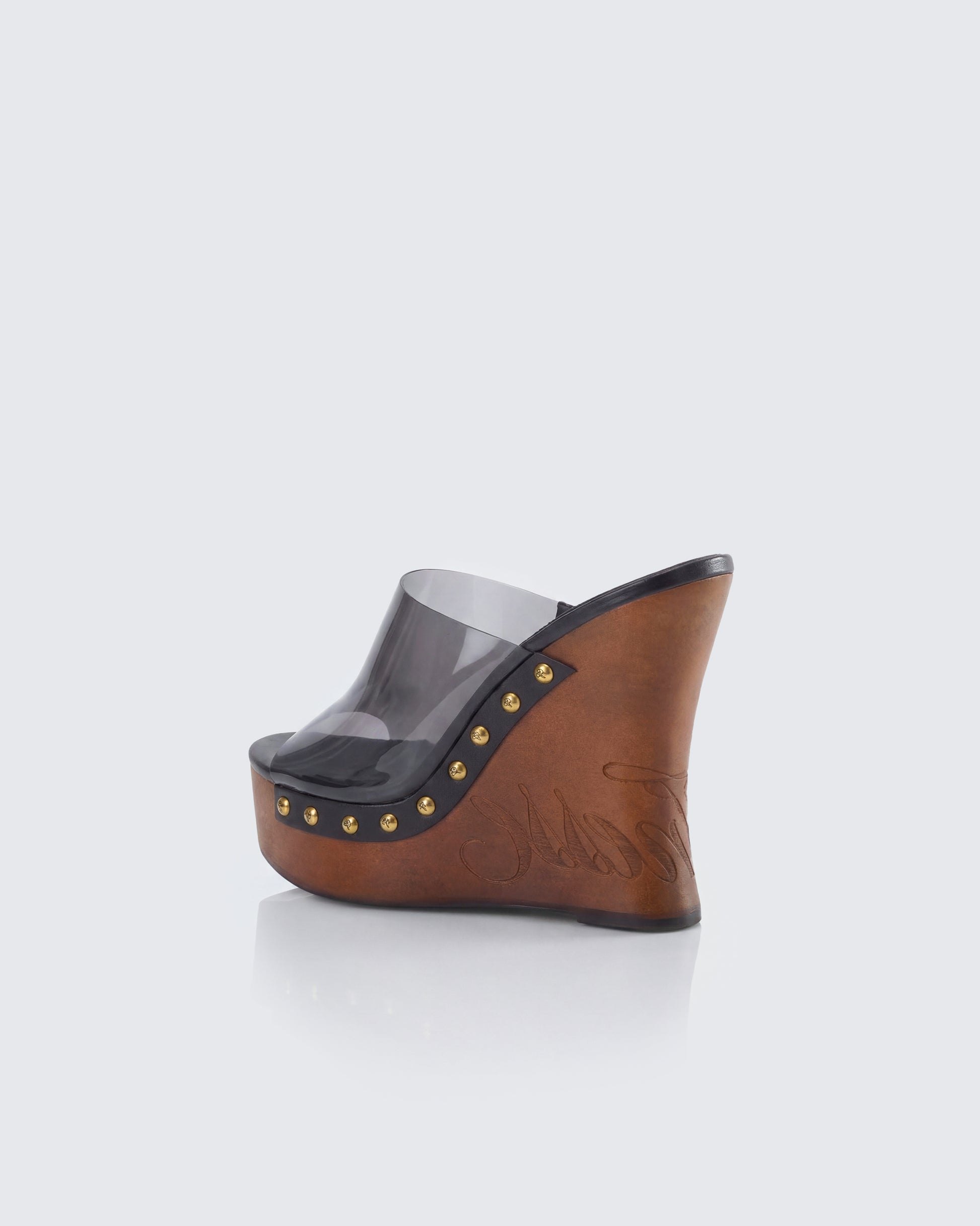 Finesse Warda Black Perspex Wooden Wedge