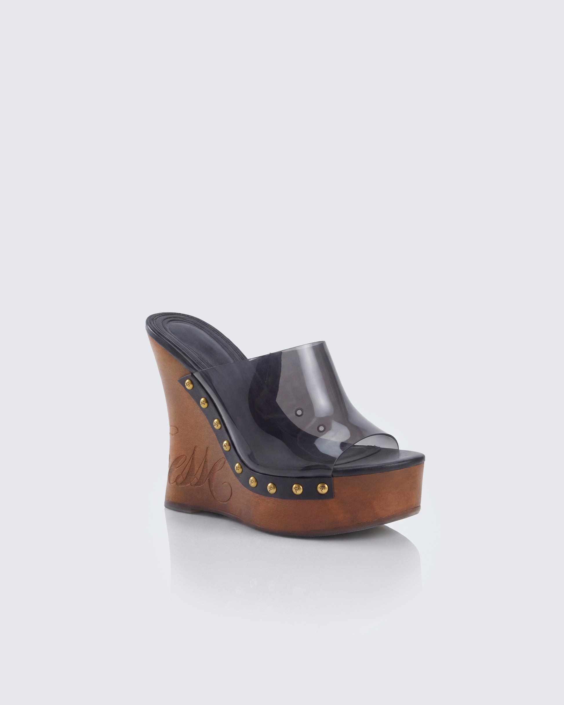 Finesse Warda Black Perspex Wooden Wedge