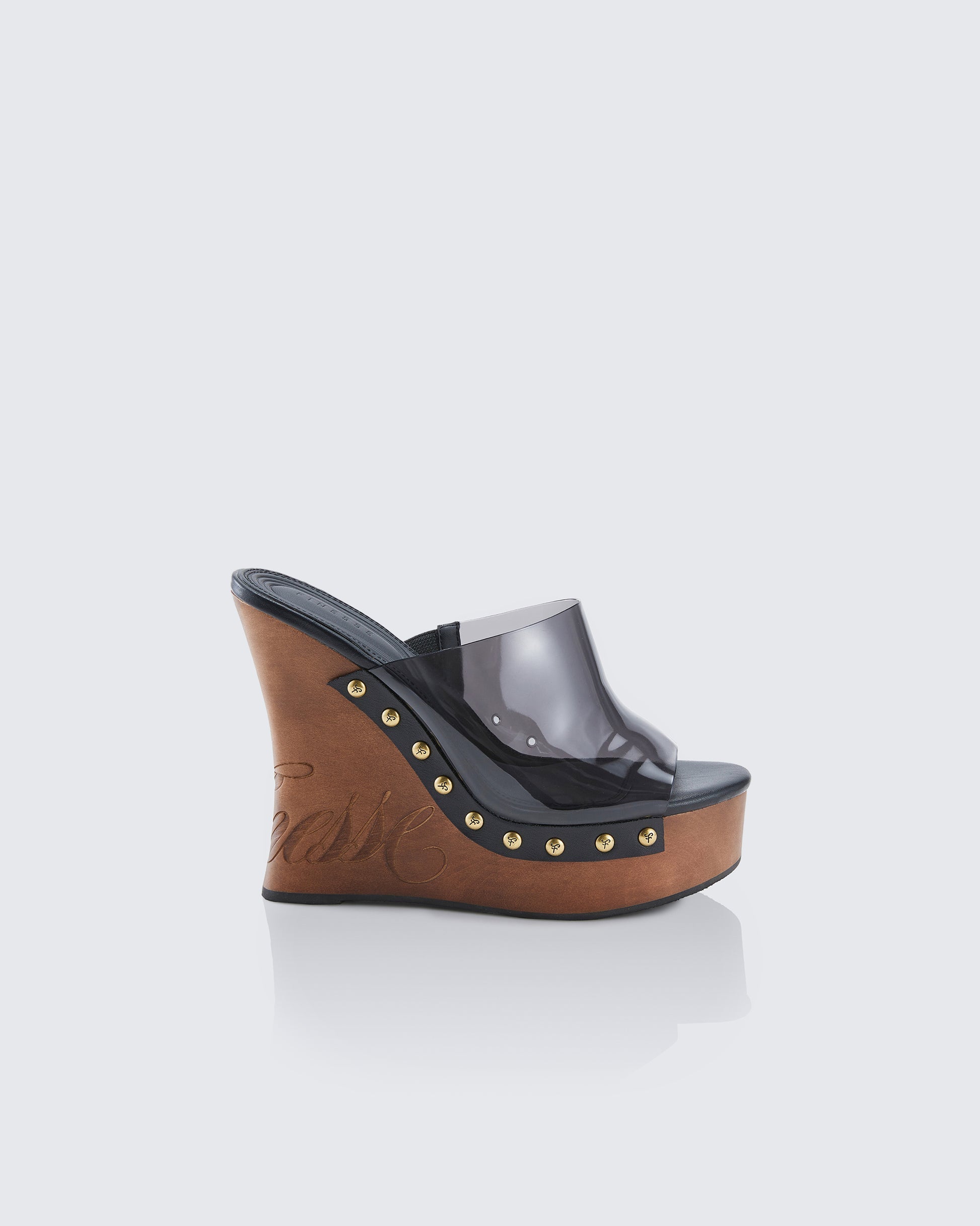 Finesse Warda Black Perspex Wooden Wedge