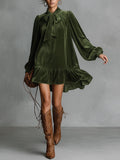 Nabalu Neta | Women’s Bow Tie Velvet Mini Dress