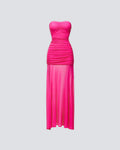 Finesse Zea Ruched Mesh Maxi Dress