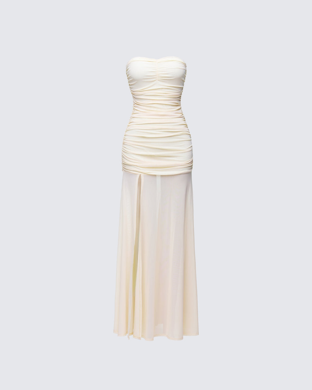 Finesse Zea Ruched Mesh Maxi Dress