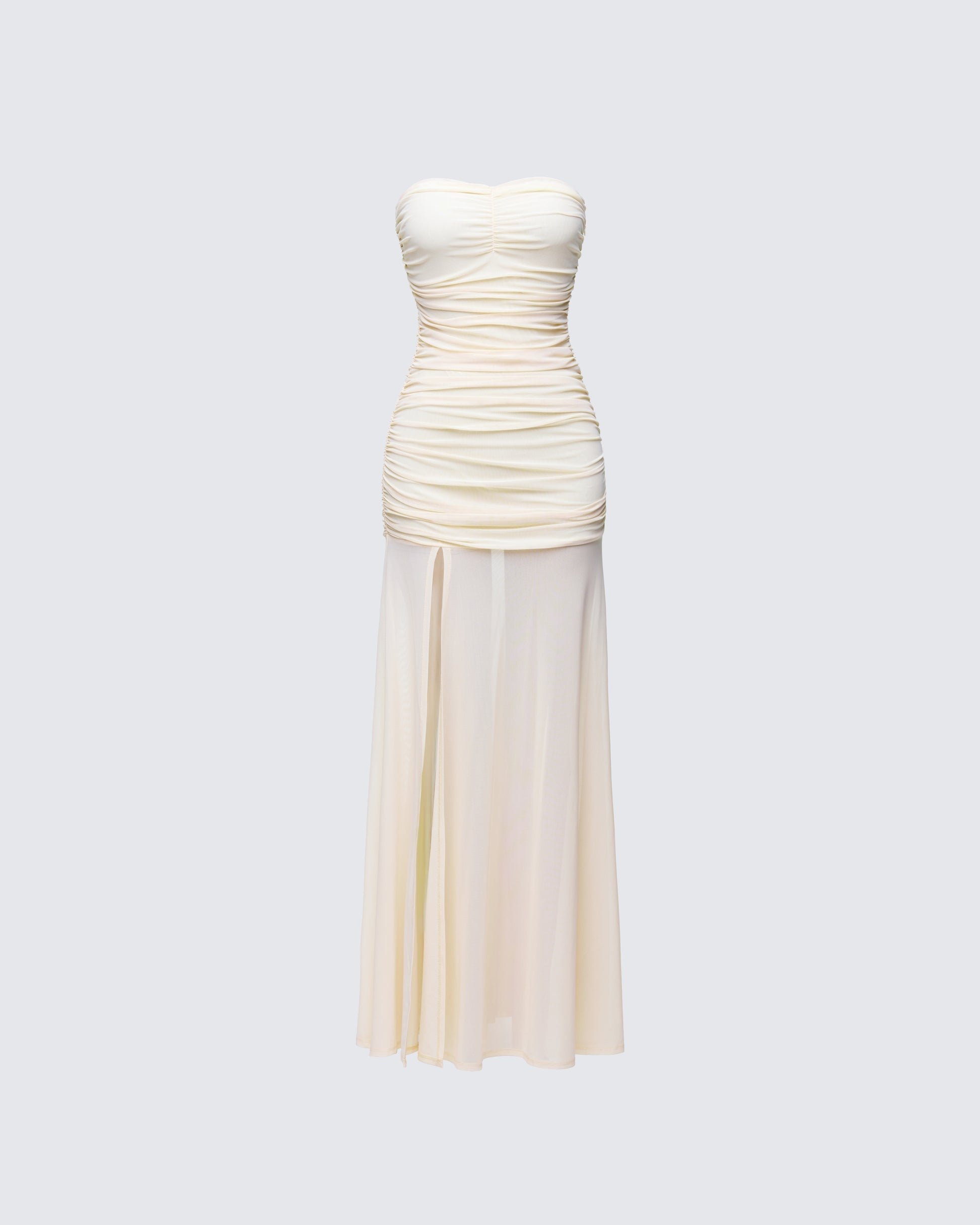 Finesse Zea Ruched Mesh Maxi Dress