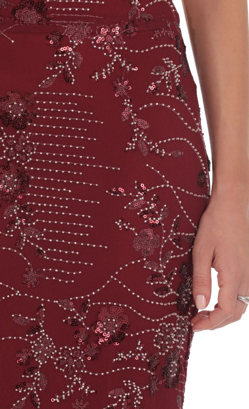 Lucy In The Sky Grace Embellished Maxi Dress in Red