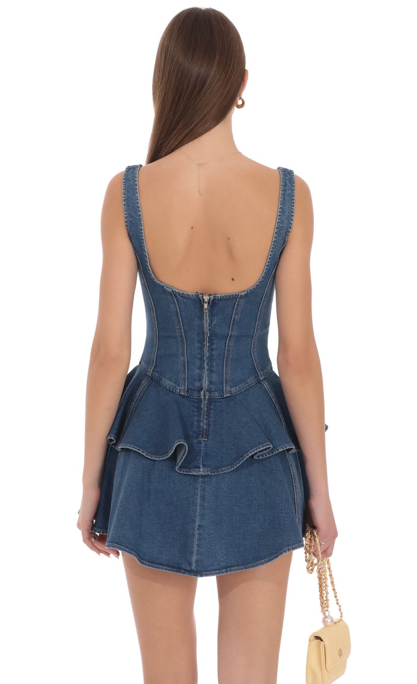 Lucy In The Sky Juliette Tiered Denim Mini Dress