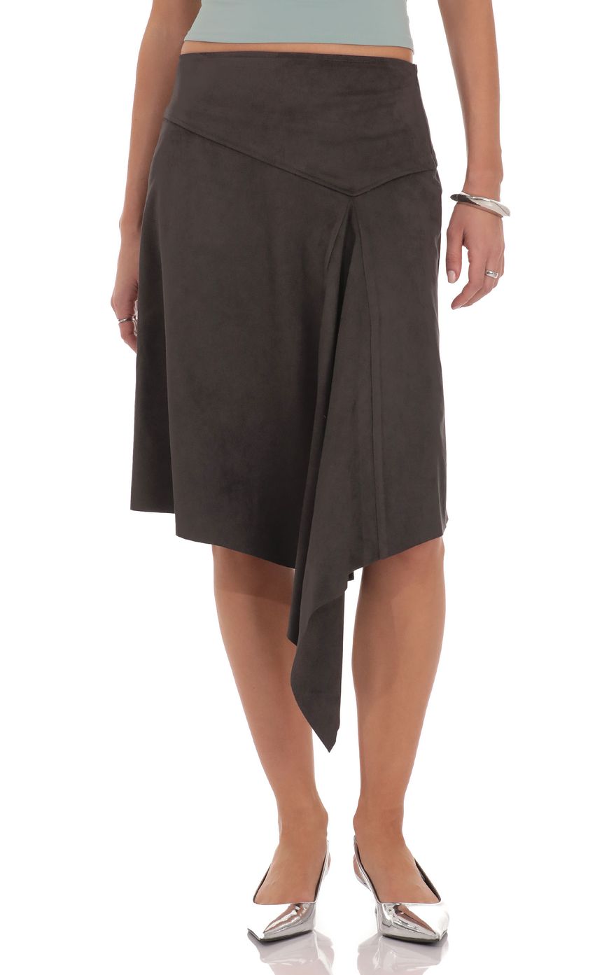 Lucy In The Sky Lila Suede Midi Skirt
