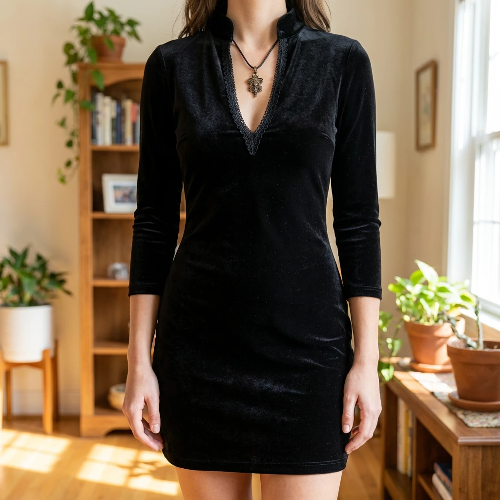 Nabalu Zyvelle | Women’s Velvet Deep-V Elegant Mini Dress