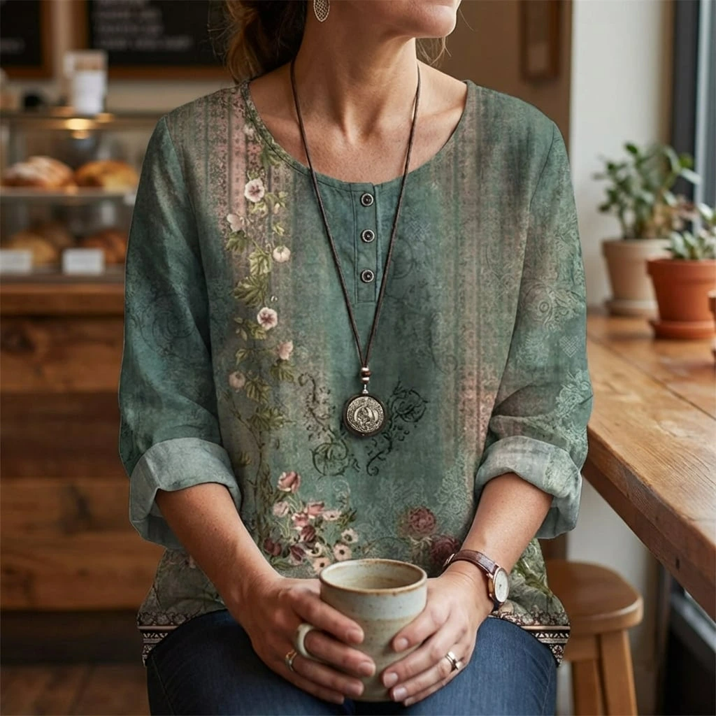 Nabalu Rowan | Relaxed Floral Print Summer Blouse 1