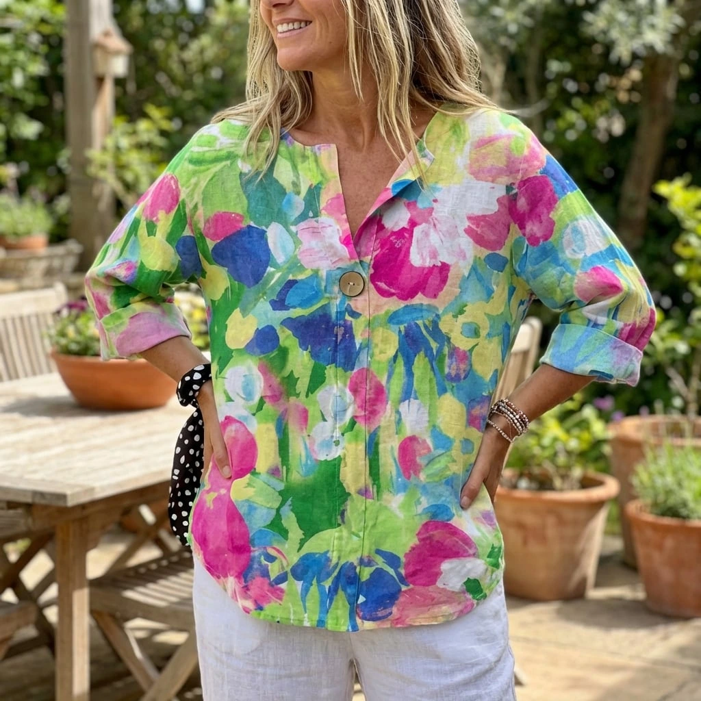 Nabalu Avery | Relaxed Floral Print Spring Summer Blouse