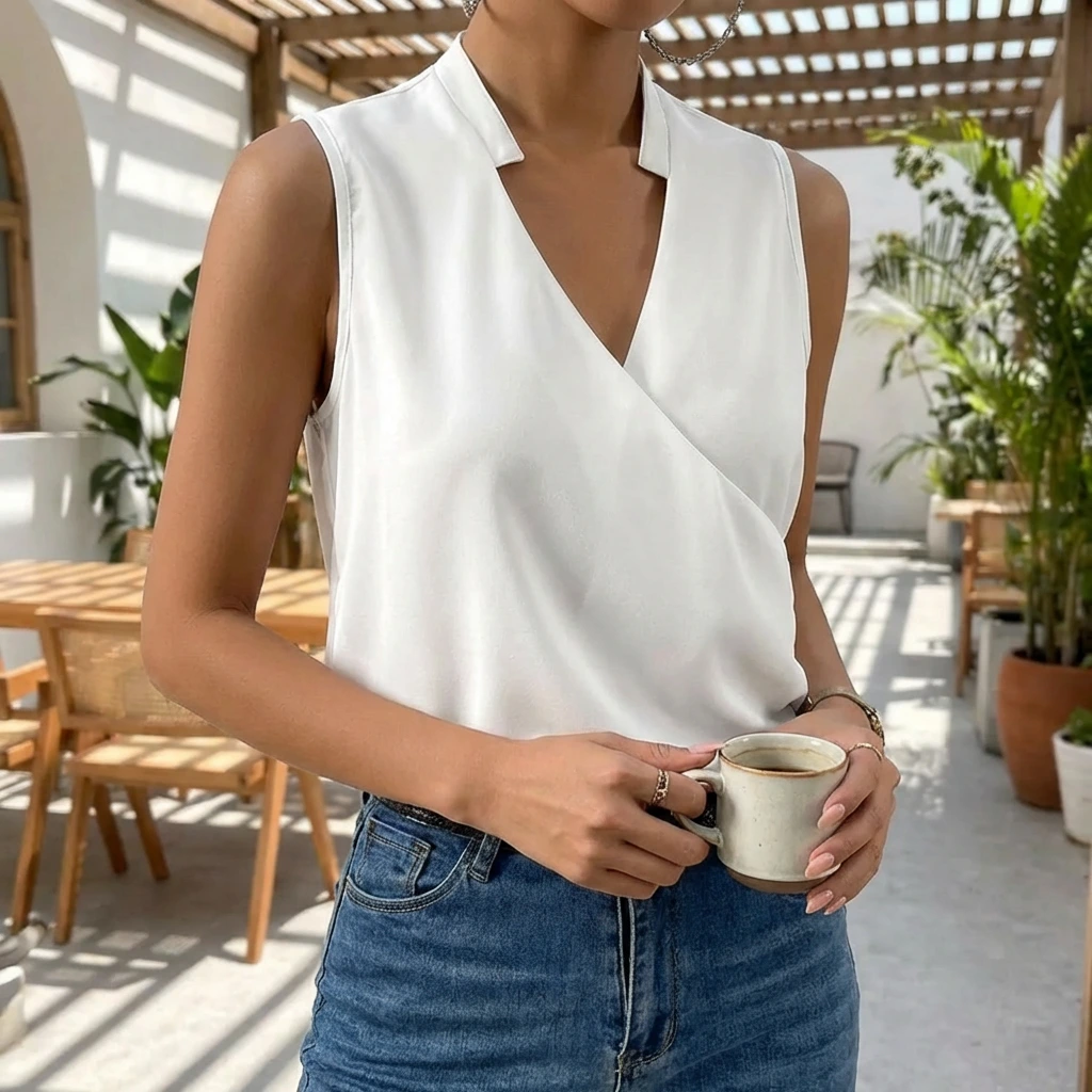 Nabalu Calithea | Women’s Sleeveless Wrap Style Blouse