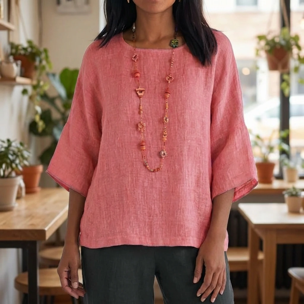 Nabalu Calithea | Women’s Relaxed Half Sleeve Casual Blouse