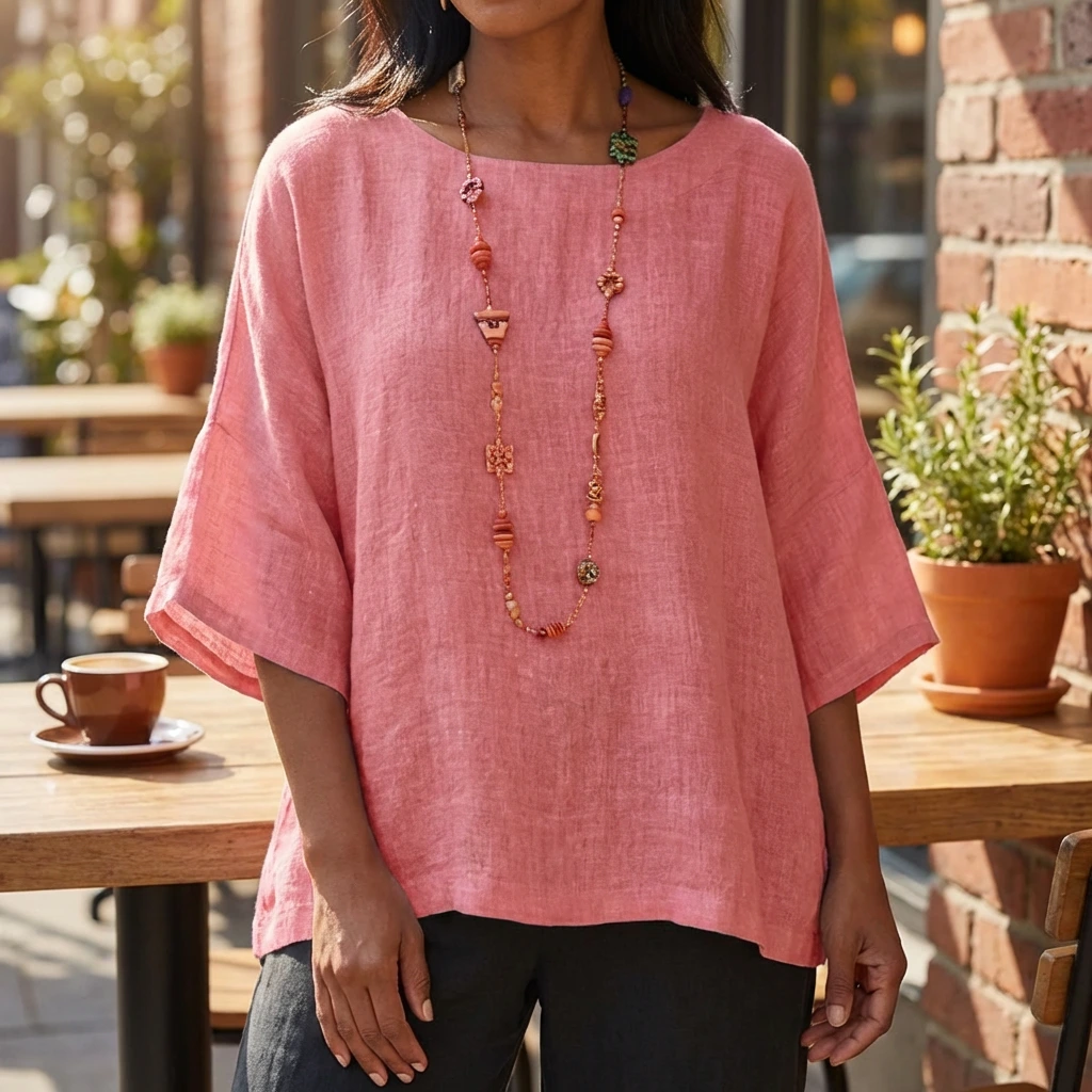Nabalu Calithea | Women’s Relaxed Half Sleeve Casual Blouse