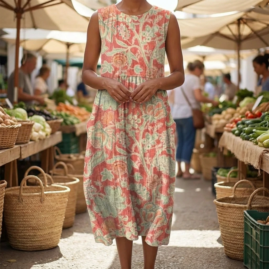 Nabalu Calira | Women’s Sleeveless Floral Midi Dress