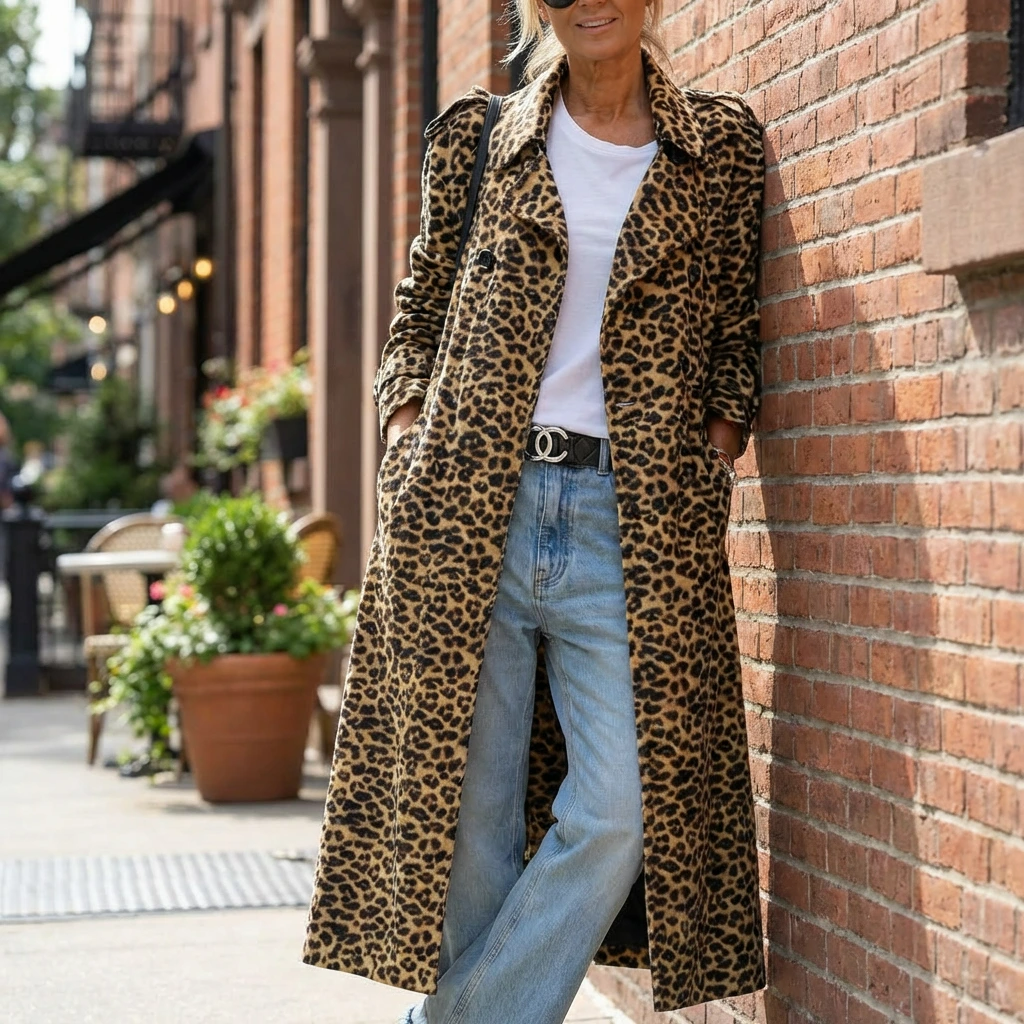 Nabalu Leovaryn | Women’s Leopard Print Long Summer Jacket