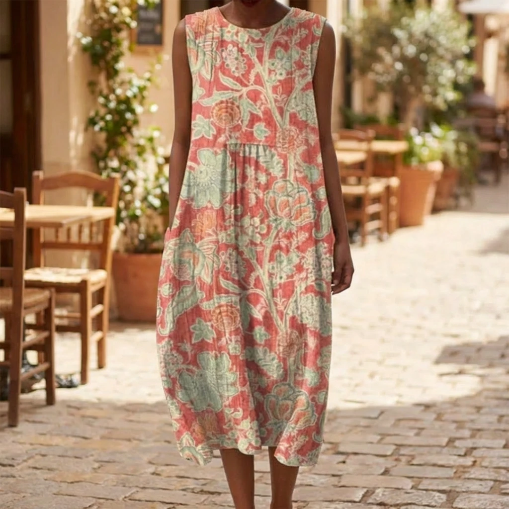 Nabalu Calira | Women’s Sleeveless Floral Midi Dress