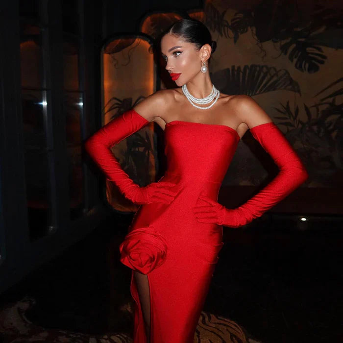 *Avenelle Maxi Dress with Gloves