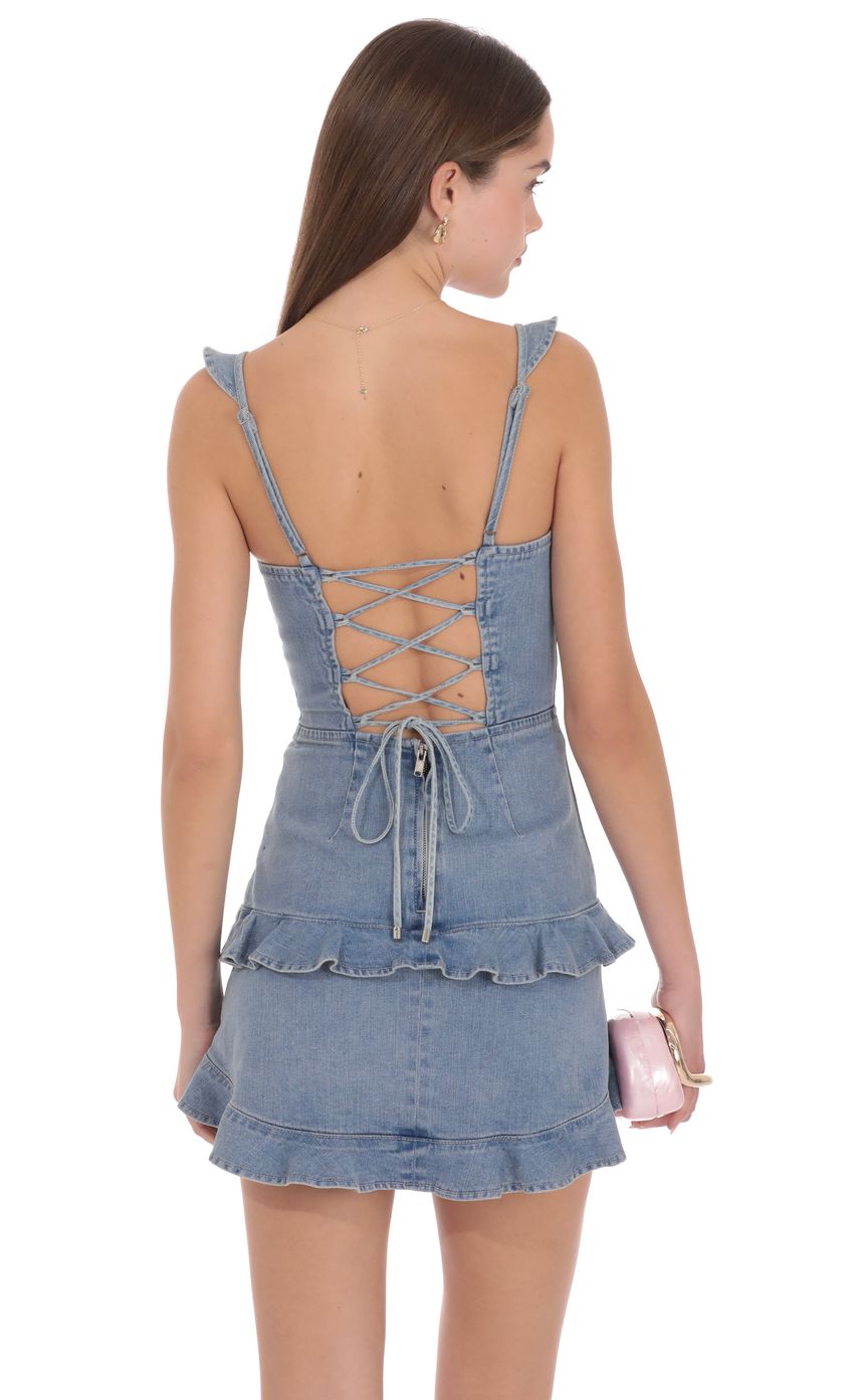 Lucy In The Sky Solenne Denim Mini Dress