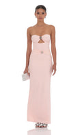 Lucy In The Sky Silver Rose Cutout Maxi Dress in Pink