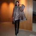 Mermaid Way Bad Reputation Leopard Print Lantern Sleeves Mini Dress