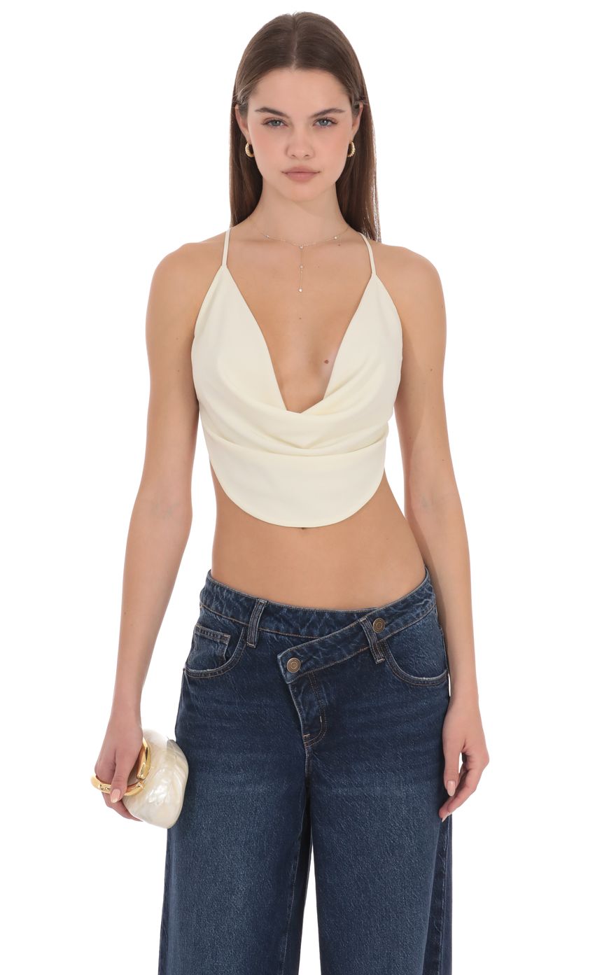 Lucy In The Sky Elvion Drape Halter Top