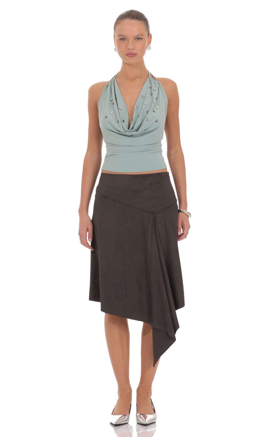 Lucy In The Sky Lila Suede Midi Skirt